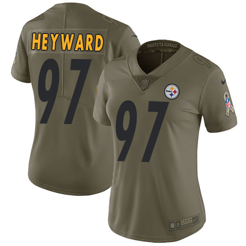 Nike Steelers #97 Cameron Heyward Olive Women's Stitched NFL Limited Salute to Service Jersey